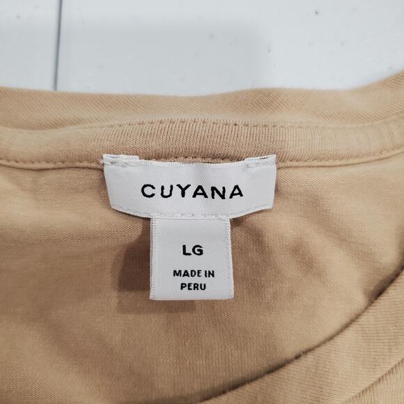 Cuyana Dress Womens Large Beige Tank Maxi Sleeveless Side Slit Pima Modal Knit - Picture 2 of 10